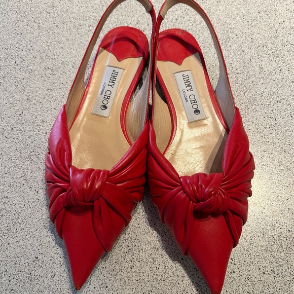 Gorgeous red original Jimmy shoes once , size 7 - Picture 1 of 3